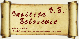 Vasilija Belošević vizit kartica